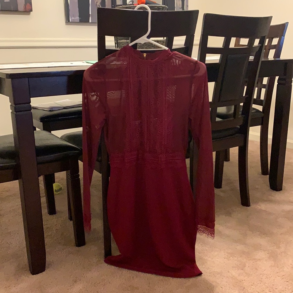 Small Mesh Long Sleeve Dress